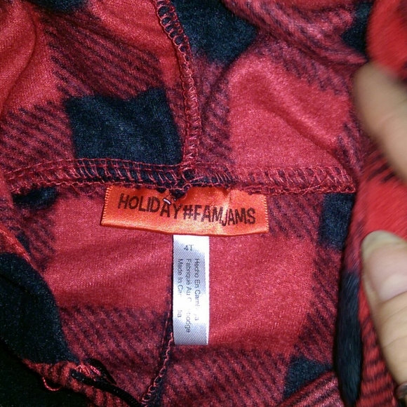 💥3/$48💥Unisex Buffalo Plaid One -Piece Reindeer Fleece PJ - Picture 3 of 4